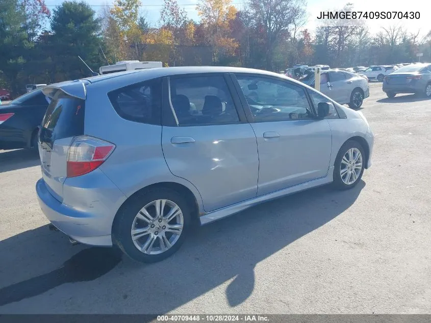 2009 Honda Fit Sport VIN: JHMGE87409S070430 Lot: 40709448