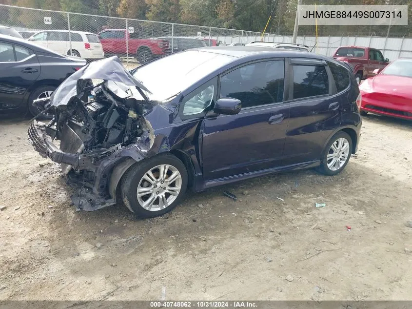 2009 Honda Fit Sport VIN: JHMGE88449S007314 Lot: 40748062