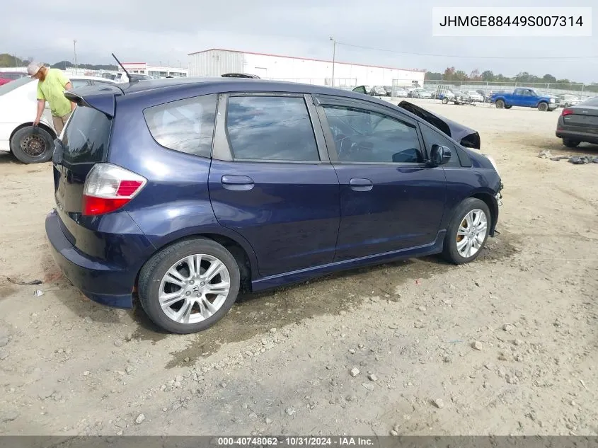 2009 Honda Fit Sport VIN: JHMGE88449S007314 Lot: 40748062