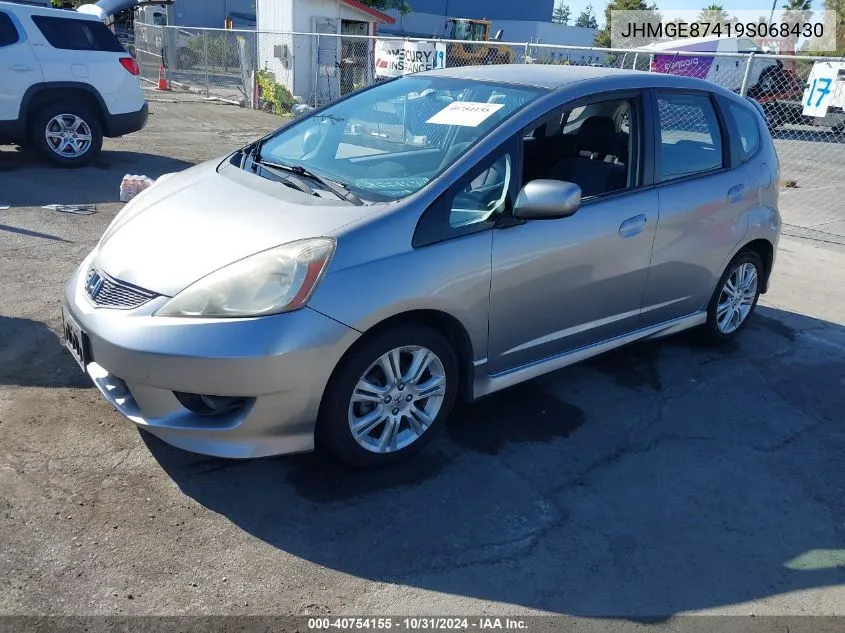 2009 Honda Fit Sport VIN: JHMGE87419S068430 Lot: 40754155