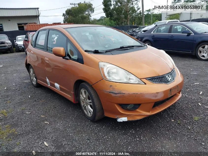 2009 Honda Fit Sport VIN: JHMGE884X9S063807 Lot: 40792475