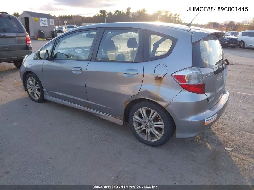 2009 Honda Fit Sport VIN: JHMGE88489C001445 Lot: 40832219