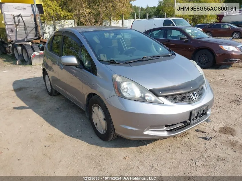 2010 Honda Fit VIN: JHMGE8G55AC800131 Lot: 12125035