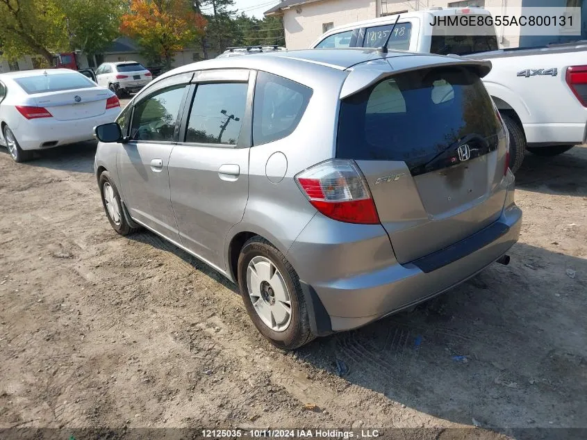 2010 Honda Fit VIN: JHMGE8G55AC800131 Lot: 12125035