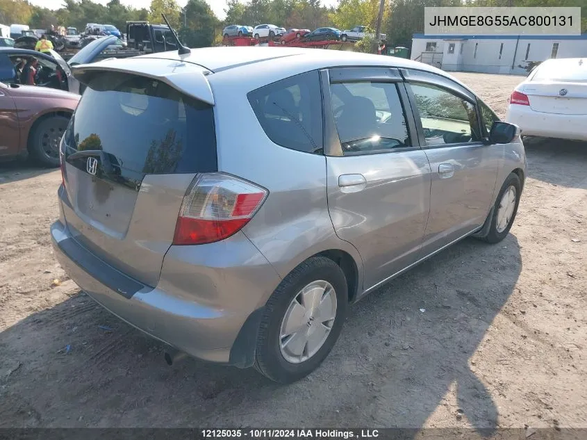 2010 Honda Fit VIN: JHMGE8G55AC800131 Lot: 12125035