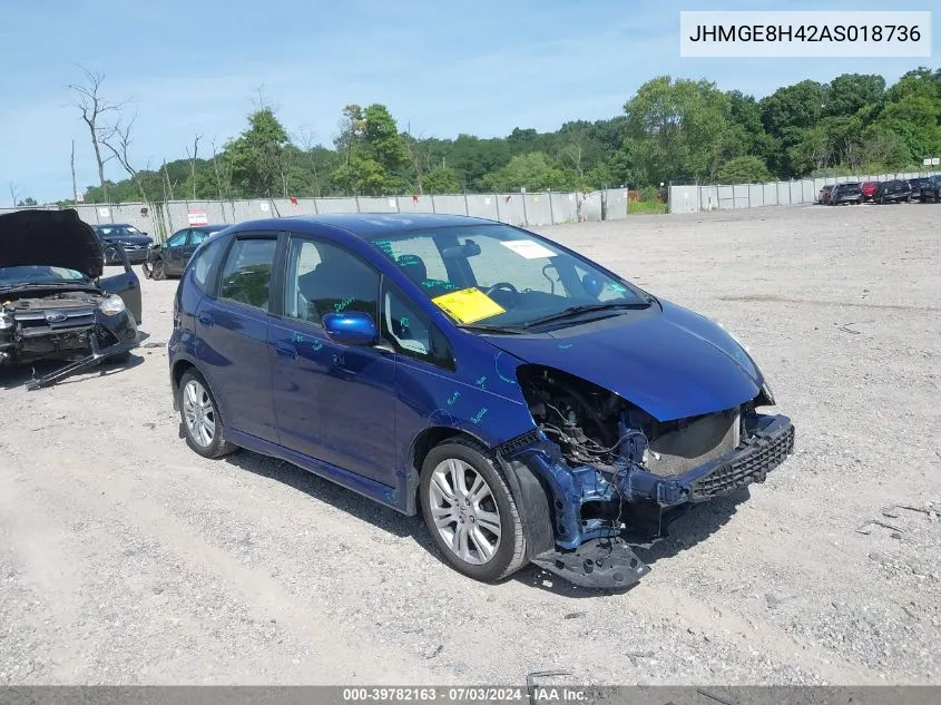 2010 Honda Fit Sport VIN: JHMGE8H42AS018736 Lot: 39782163