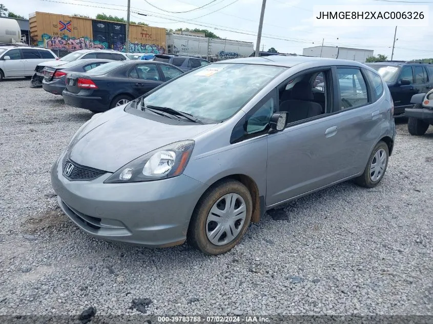 2010 Honda Fit VIN: JHMGE8H2XAC006326 Lot: 39783788