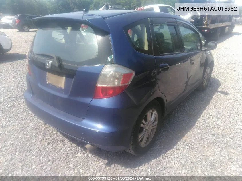 2010 Honda Fit Sport VIN: JHMGE8H61AC018982 Lot: 39799125