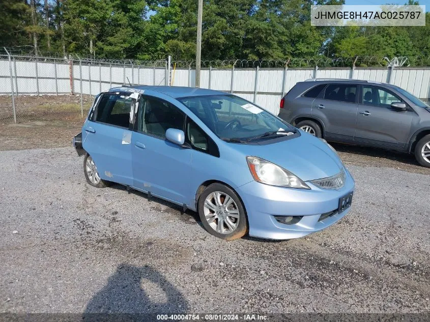 2010 Honda Fit Sport VIN: JHMGE8H47AC025787 Lot: 40004754