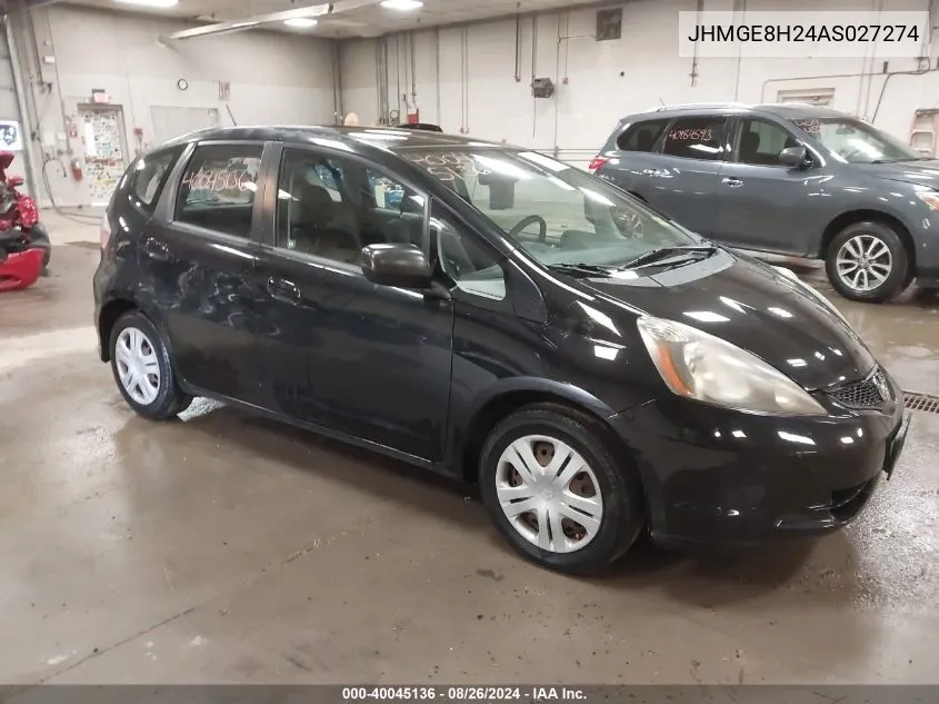 2010 Honda Fit VIN: JHMGE8H24AS027274 Lot: 40045136