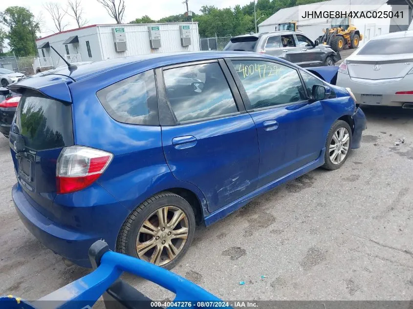 2010 Honda Fit Sport VIN: JHMGE8H4XAC025041 Lot: 40047276