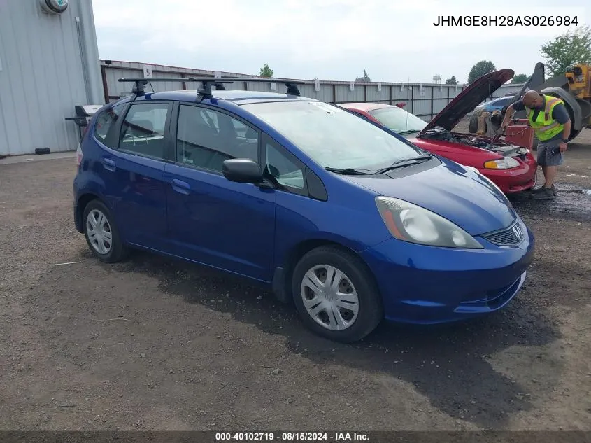 2010 Honda Fit VIN: JHMGE8H28AS026984 Lot: 40102719