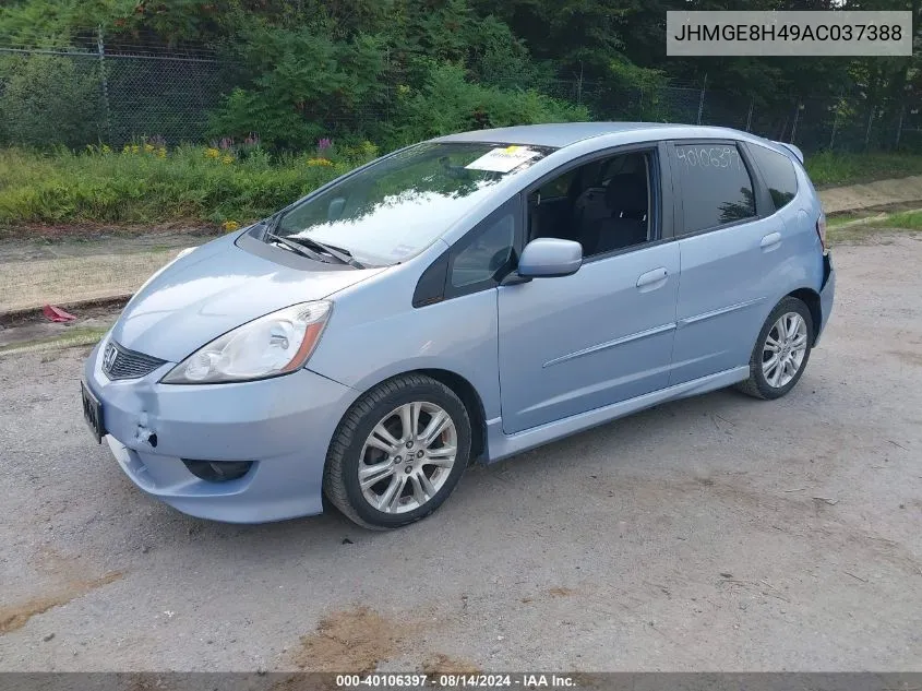 2010 Honda Fit Sport VIN: JHMGE8H49AC037388 Lot: 40106397