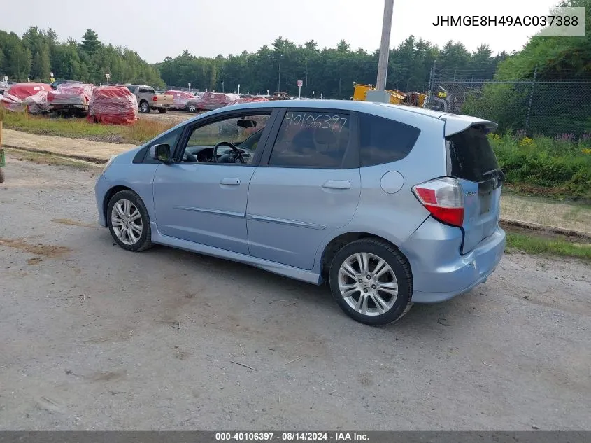 2010 Honda Fit Sport VIN: JHMGE8H49AC037388 Lot: 40106397