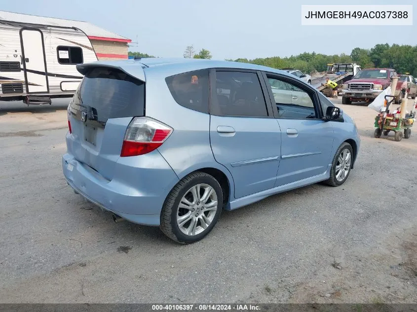 2010 Honda Fit Sport VIN: JHMGE8H49AC037388 Lot: 40106397