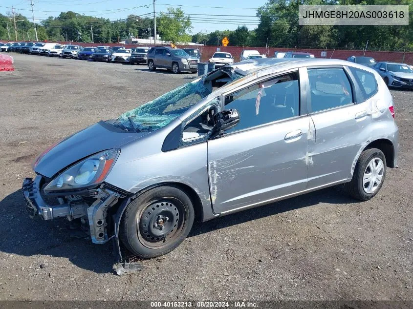 2010 Honda Fit VIN: JHMGE8H20AS003618 Lot: 40153213