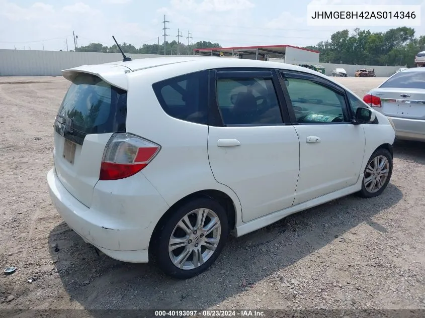 JHMGE8H42AS014346 2010 Honda Fit Sport