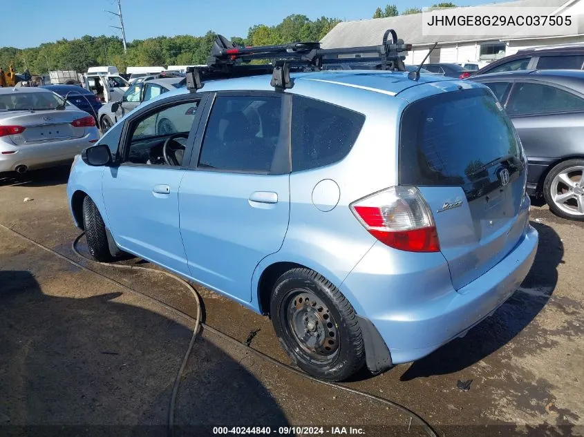 2010 Honda Fit VIN: JHMGE8G29AC037505 Lot: 40244840