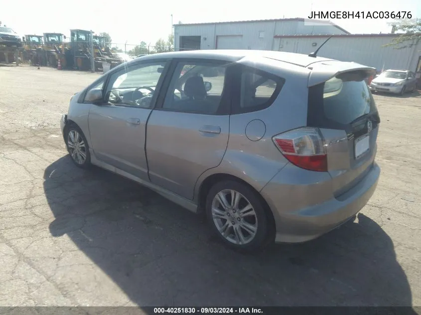 2010 Honda Fit Sport VIN: JHMGE8H41AC036476 Lot: 40251830