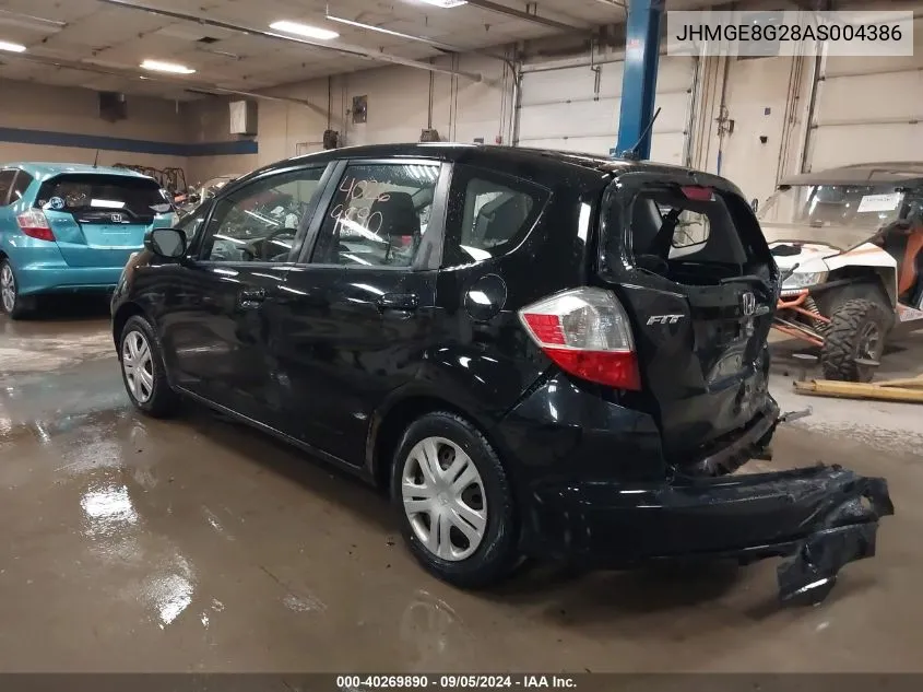 2010 Honda Fit VIN: JHMGE8G28AS004386 Lot: 40269890