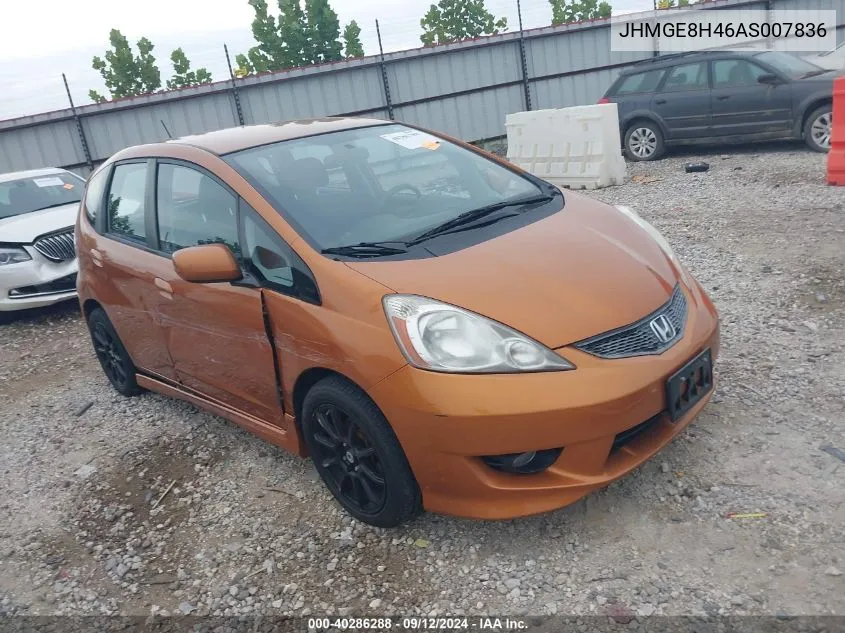 2010 Honda Fit Sport VIN: JHMGE8H46AS007836 Lot: 40286288