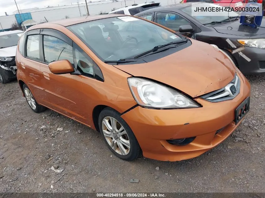 2010 Honda Fit Sport VIN: JHMGE8H42AS003024 Lot: 40294518