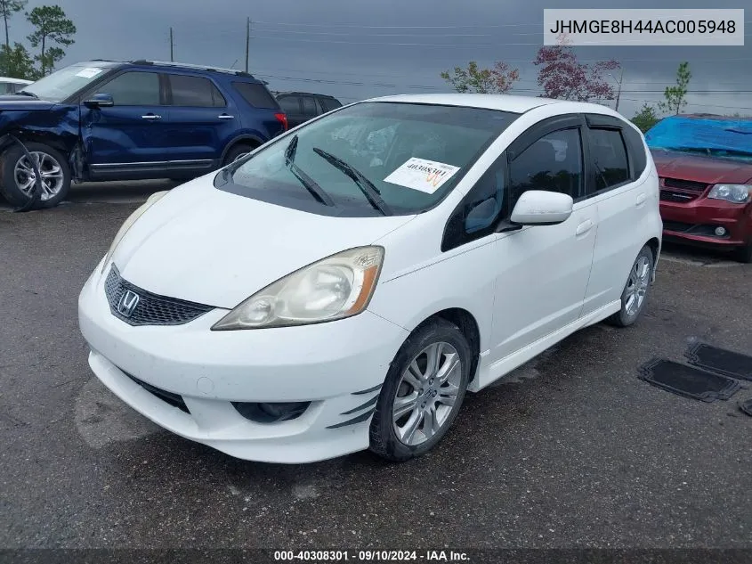 2010 Honda Fit Sport VIN: JHMGE8H44AC005948 Lot: 40308301