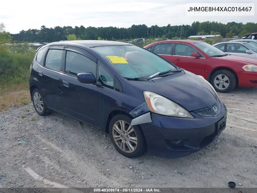 2010 Honda Fit Sport VIN: JHMGE8H4XAC016467 Lot: 40309874