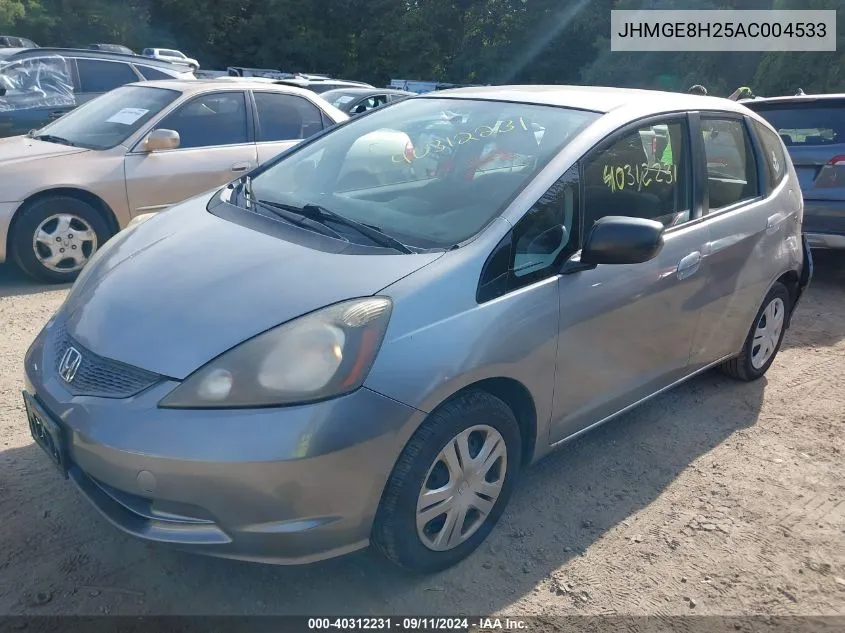 2010 Honda Fit VIN: JHMGE8H25AC004533 Lot: 40312231