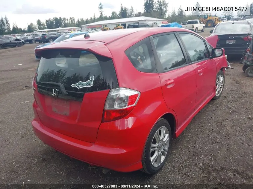 2010 Honda Fit Sport VIN: JHMGE8H48AC015477 Lot: 40327083