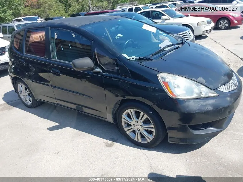 2010 Honda Fit Sport VIN: JHMGE8H49AC006027 Lot: 40375507