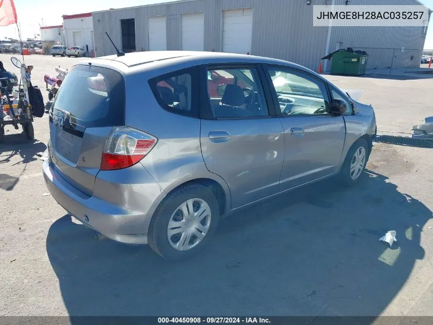 2010 Honda Fit VIN: JHMGE8H28AC035257 Lot: 40450908