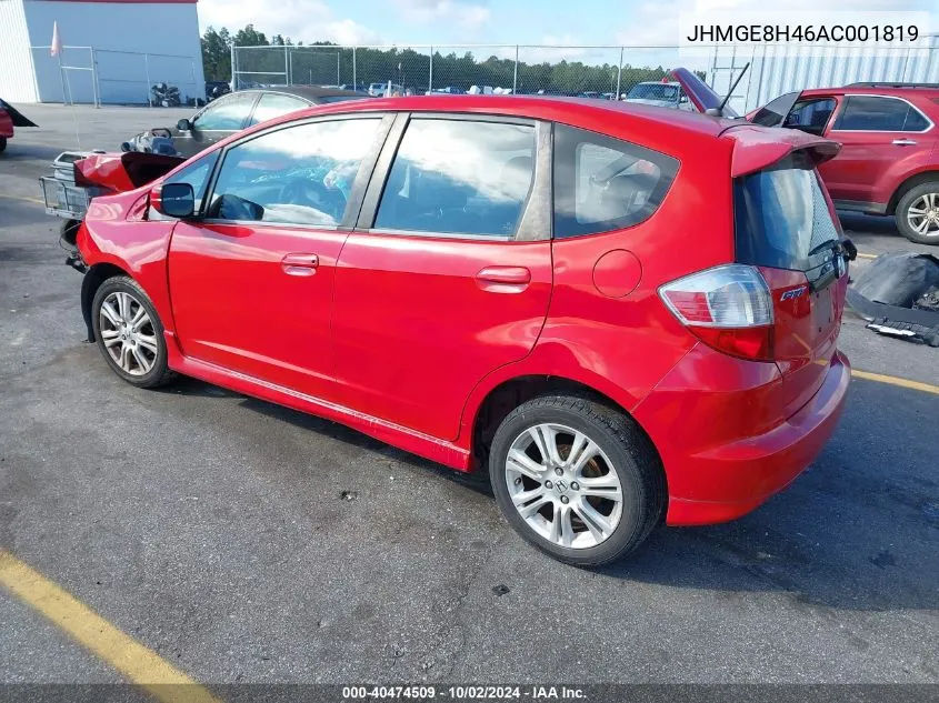 JHMGE8H46AC001819 2010 Honda Fit Sport