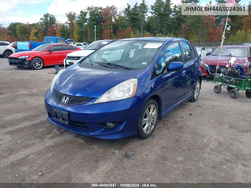 2010 Honda Fit Sport VIN: JHMGE8H44AS024361 Lot: 40541847