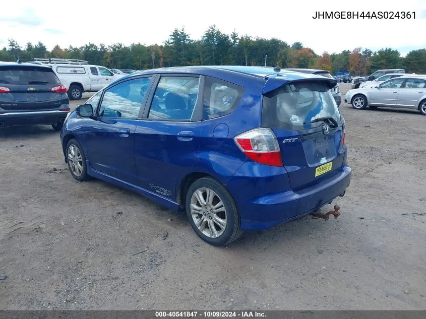 2010 Honda Fit Sport VIN: JHMGE8H44AS024361 Lot: 40541847