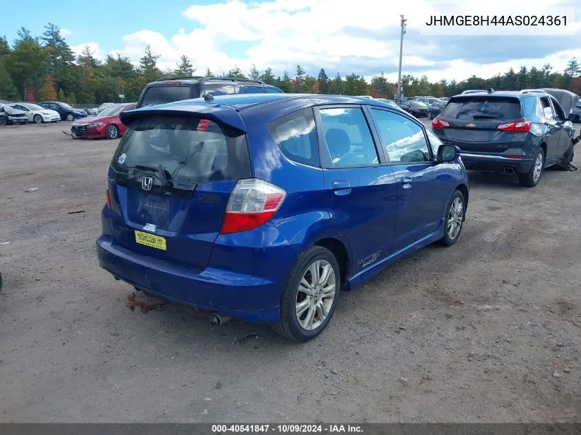 2010 Honda Fit Sport VIN: JHMGE8H44AS024361 Lot: 40541847