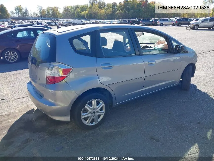 2010 Honda Fit VIN: JHMGE8H28AC029538 Lot: 40572633