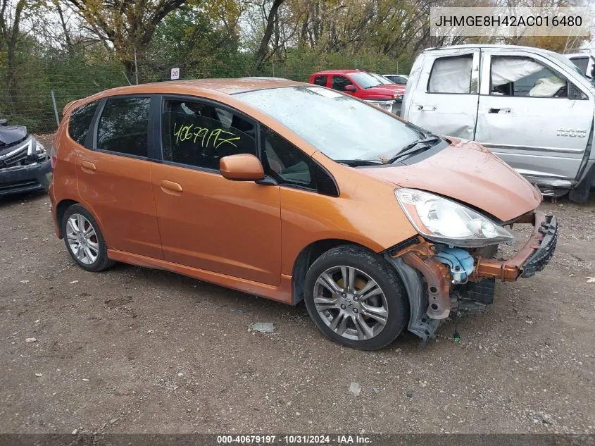 2010 Honda Fit Sport VIN: JHMGE8H42AC016480 Lot: 40679197