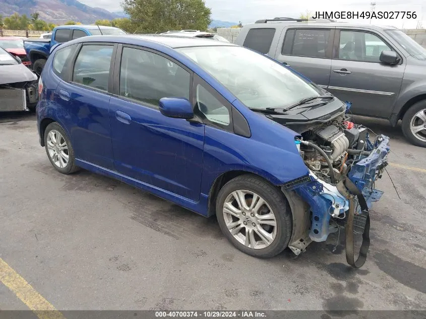 2010 Honda Fit Sport VIN: JHMGE8H49AS027756 Lot: 40700374