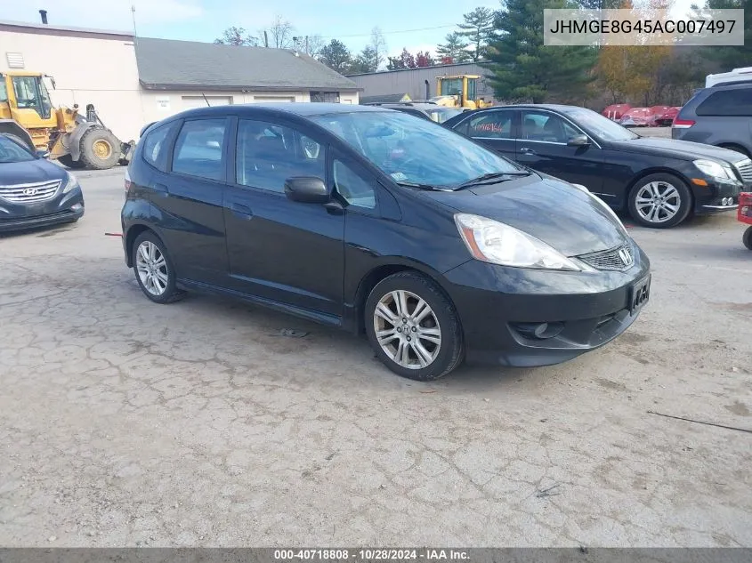 2010 Honda Fit Sport VIN: JHMGE8G45AC007497 Lot: 40718808