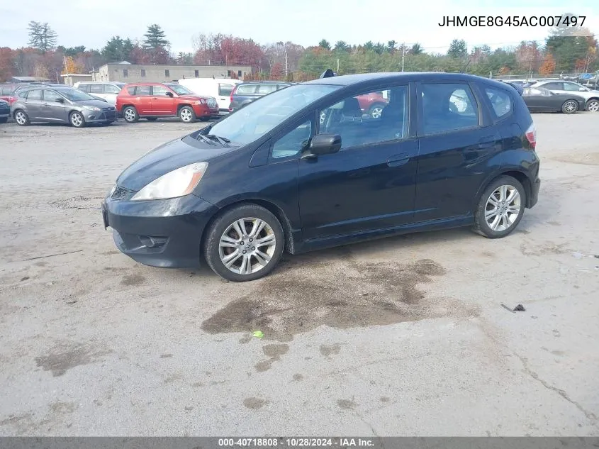 2010 Honda Fit Sport VIN: JHMGE8G45AC007497 Lot: 40718808