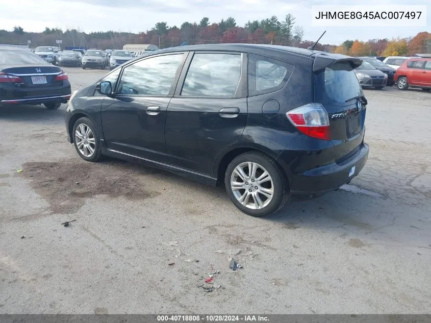 2010 Honda Fit Sport VIN: JHMGE8G45AC007497 Lot: 40718808