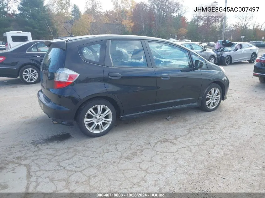 2010 Honda Fit Sport VIN: JHMGE8G45AC007497 Lot: 40718808