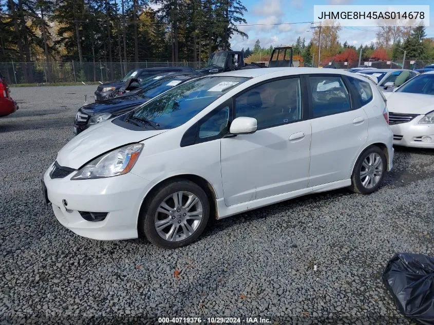 2010 Honda Fit Sport VIN: JHMGE8H45AS014678 Lot: 40719376