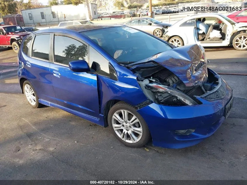 2010 Honda Fit Sport VIN: JHMGE8H48AC021683 Lot: 40720182