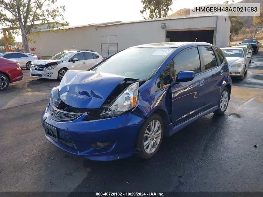 2010 Honda Fit Sport VIN: JHMGE8H48AC021683 Lot: 40720182