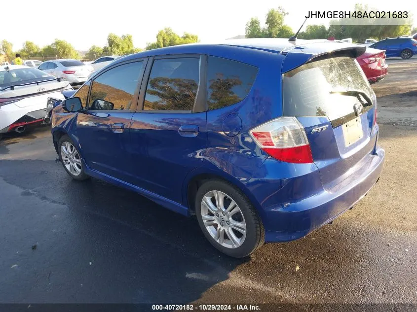 2010 Honda Fit Sport VIN: JHMGE8H48AC021683 Lot: 40720182