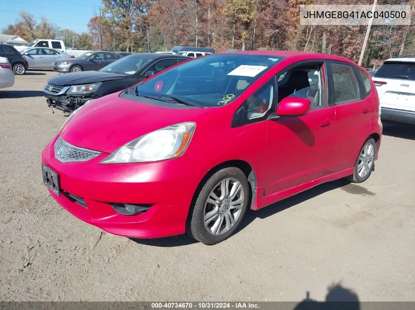 2010 Honda Fit Sport VIN: JHMGE8G41AC040500 Lot: 40734670