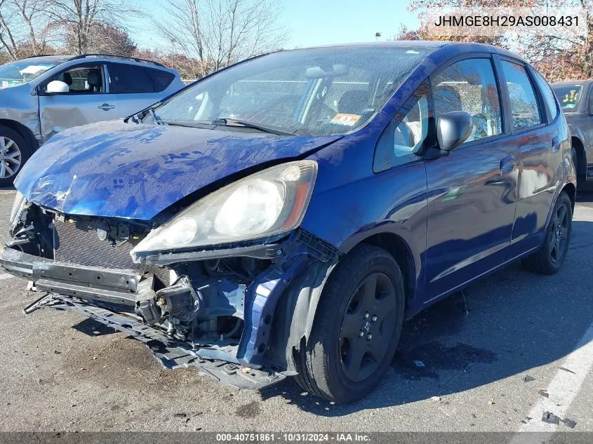 2010 Honda Fit VIN: JHMGE8H29AS008431 Lot: 40751861