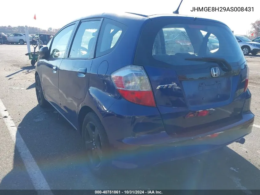 2010 Honda Fit VIN: JHMGE8H29AS008431 Lot: 40751861